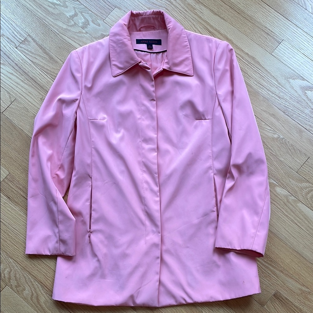 Anne Klein pink trench rain coat